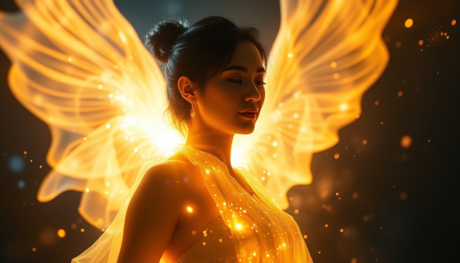 INNER EASE Meditation illustration with ethereal glow and celestial aura.