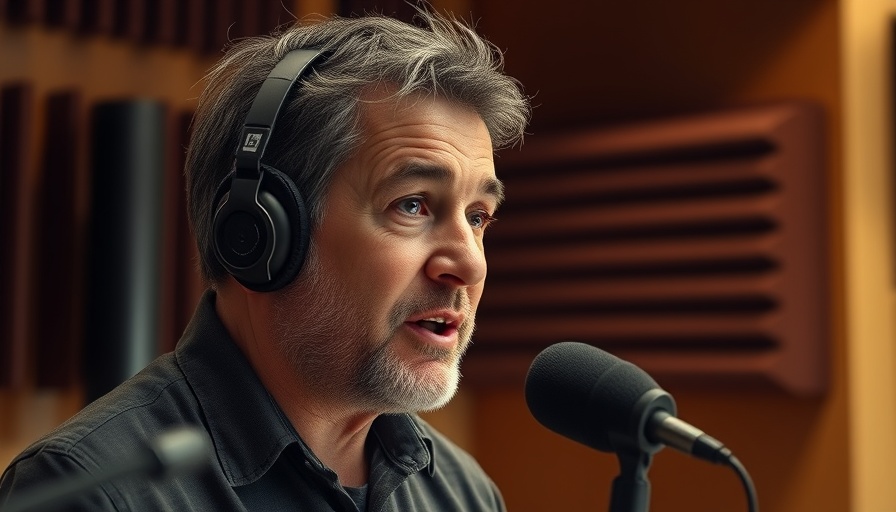 Middle-aged man talks about anti-aging strategies in a studio.