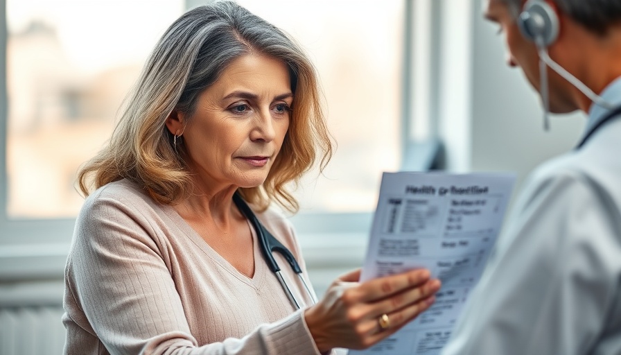 Middle-aged woman and doctor discussing health, highlighting women's aging and hormones.