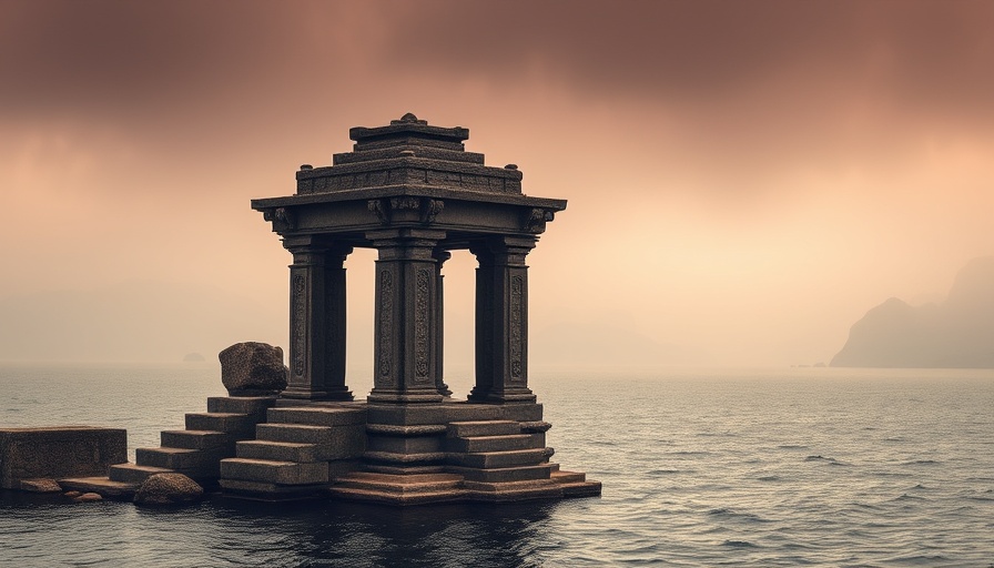 Ancient Civilizations: imposing ancient stone structure over water.