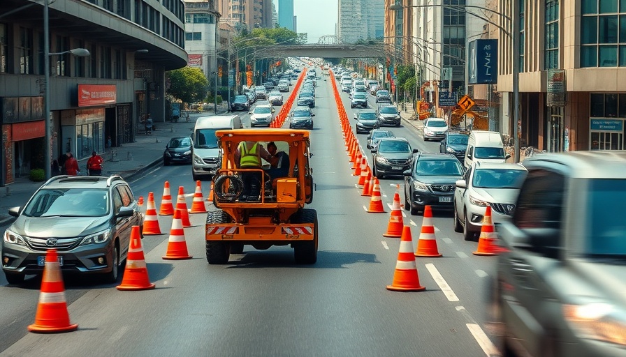 FM 1488 construction scene impacting local businesses.