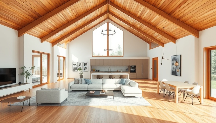 Modern living room in new home development Houston, open layout.