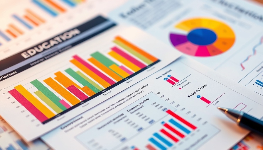Illustration of Texas school funding package with colorful charts.