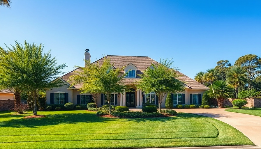 Houston suburb real estate stories with modern suburban house.