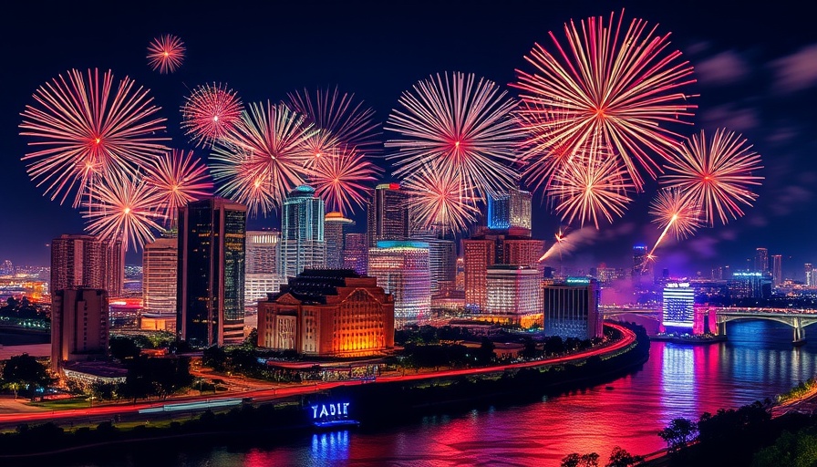 Spectacular fireworks at Austin 4th of July events.