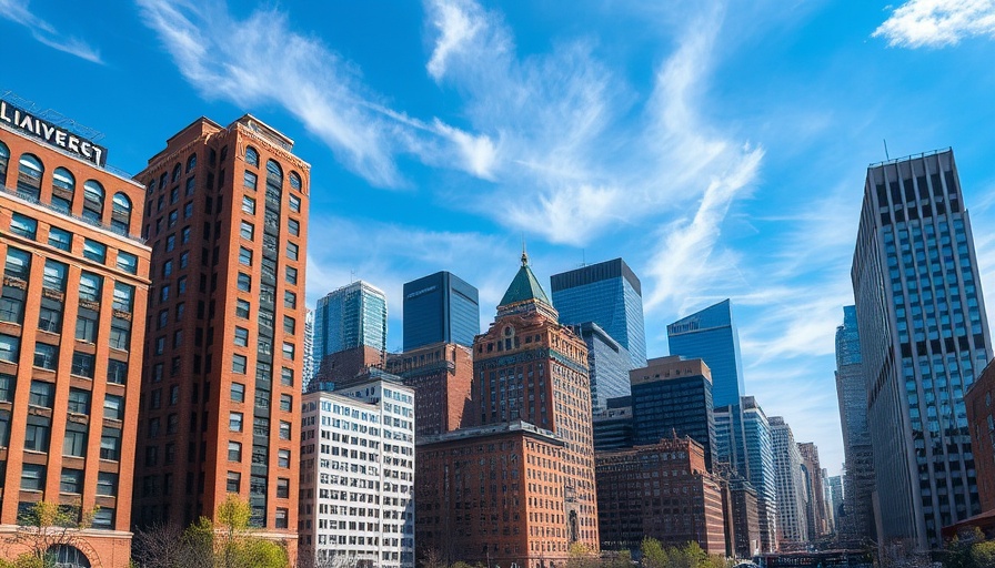 Skyline showcasing northwest Houston real estate trend under blue sky.