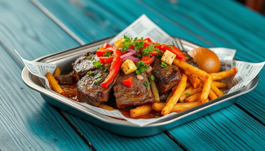 Soul Seoul Sol food truck's flavorful beef dish presented on a tray.