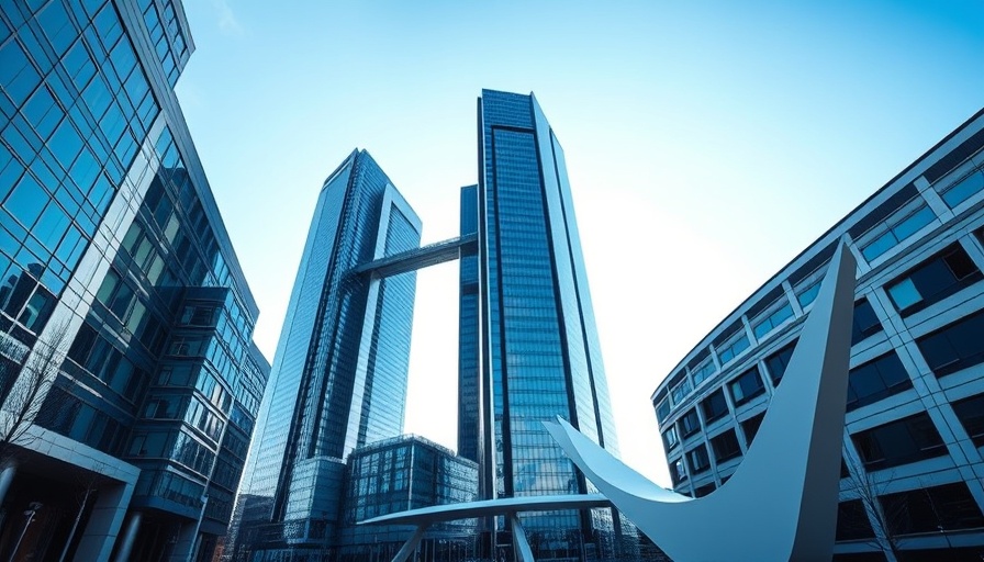 Twin office buildings representing Houston real estate trends.