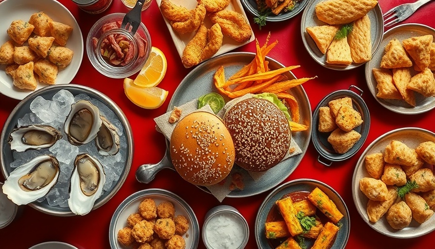 Vibrant spread of appetizers at Uptown Sports Club Happy Hour.