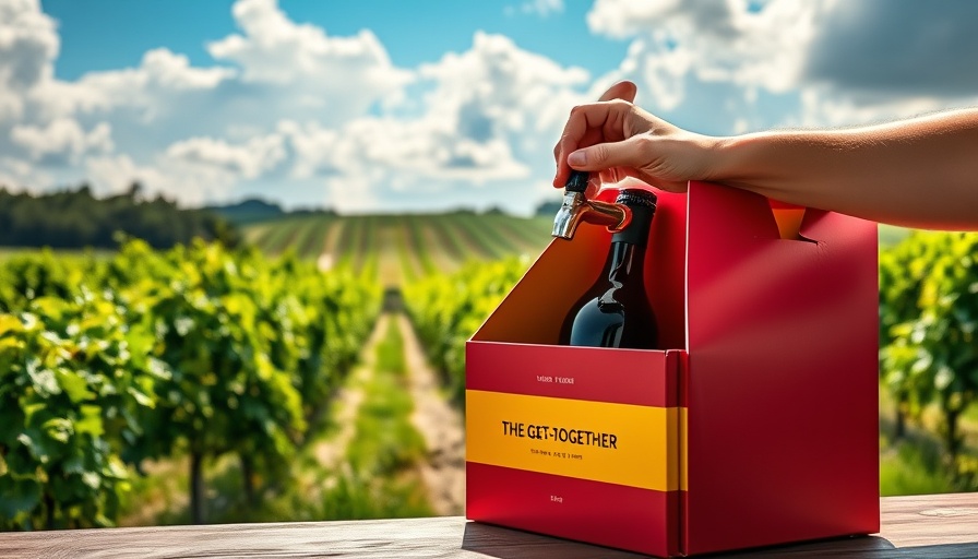 Boxed wine Texas in vibrant sunny vineyard setting