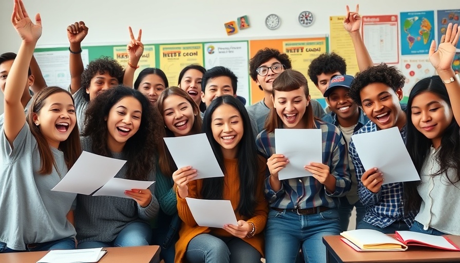Clear Lake students celebrate test score improvements in class.