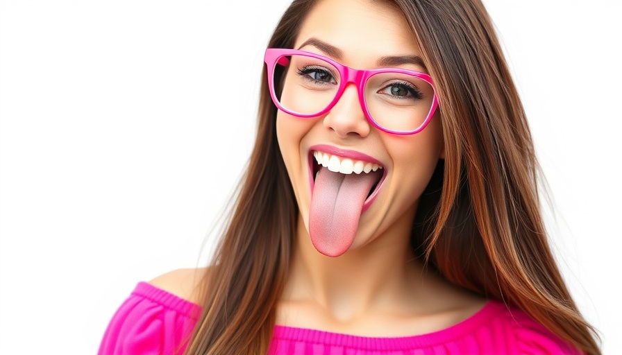 Playful woman with pink glasses in bright outfit; Tamara Yajia Child Star Memoir.