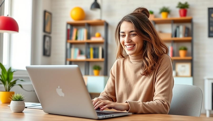 Young woman working on laptop at modern desk, Trends for Restaurant Websites in 2025.