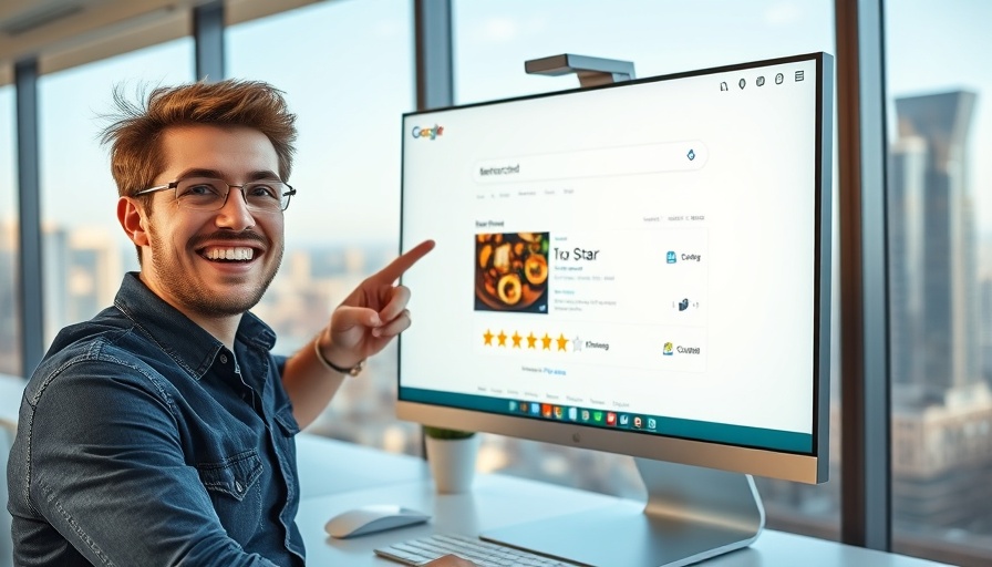 Young man in office celebrating restaurant SEO success.