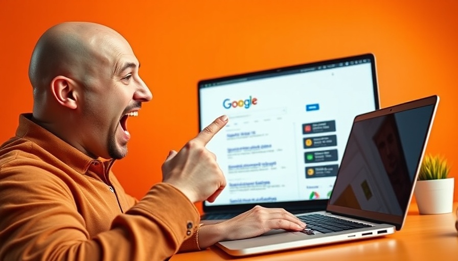 Excited man demonstrating Google rank for local SEO for restaurants.