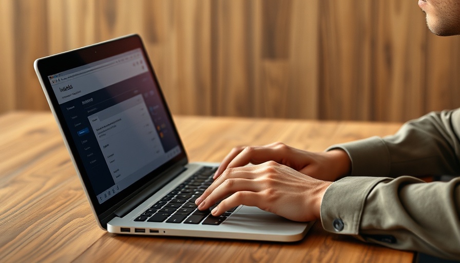 Professional using laptop for LinkedIn Calendly integration in office.