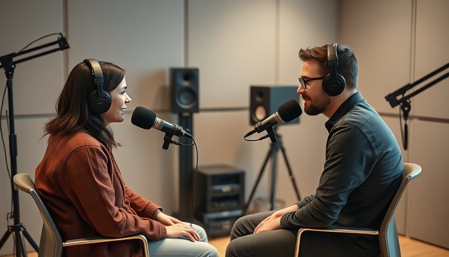 Podcast discussion on restaurant marketing in a modern studio.