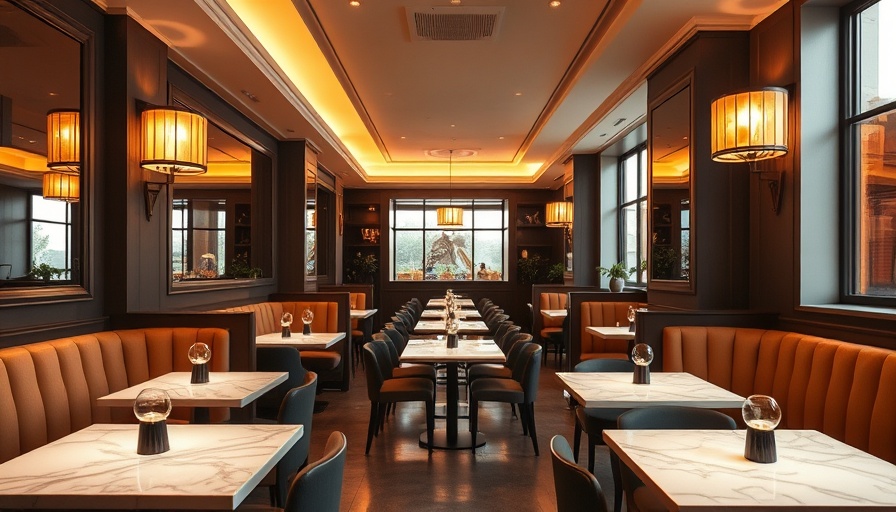 Elegant brasserie interior, showcasing revamped style and ambiance.