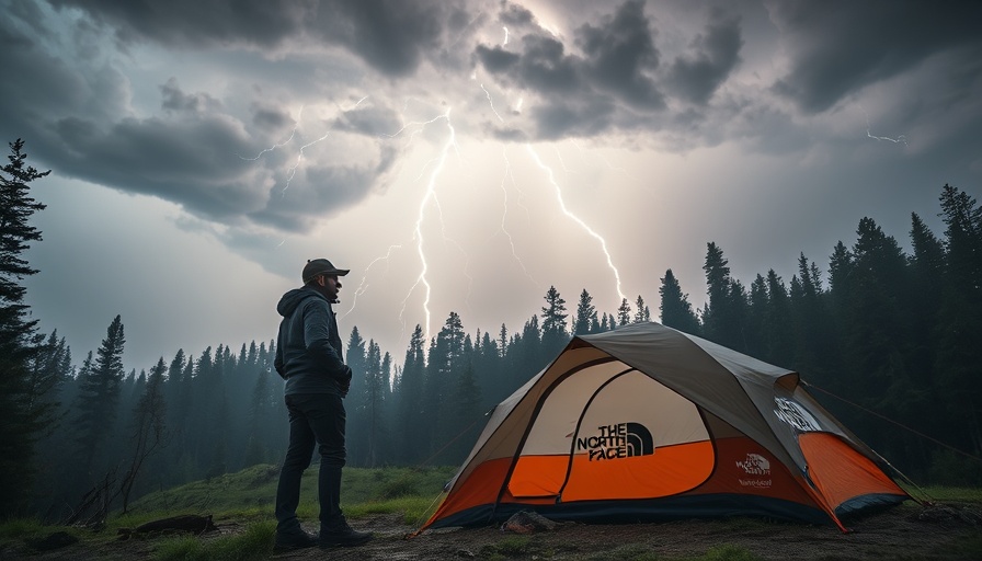 North Face StormBreak 2 Tent against stormy forest backdrop.