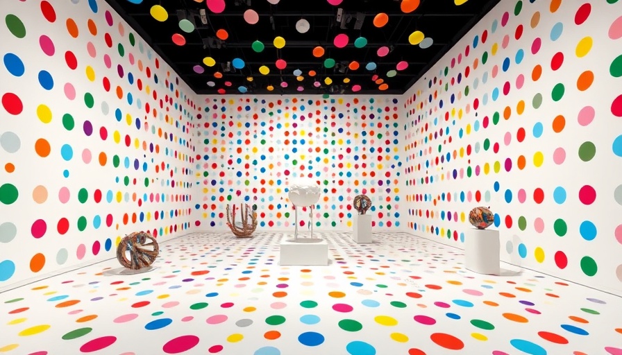 Yayoi Kusama exhibition Australia, colorful polka dot installation.