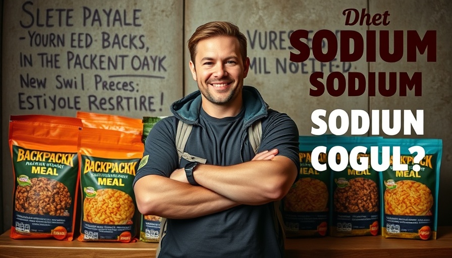 Man with backpacking meals questioning high sodium content.