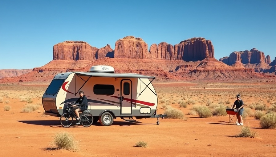 Small toy hauler for glamping with cyclists in desert.
