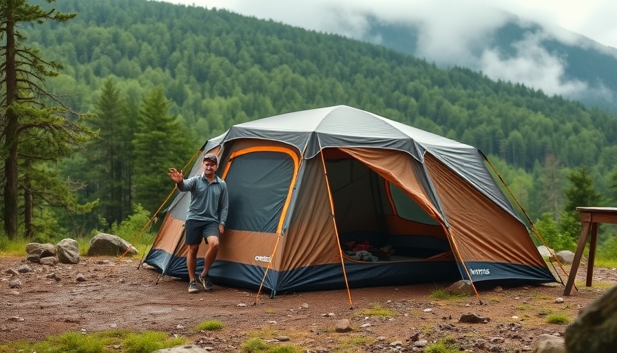 OneTigris Jovian 4-Person Tent displayed in a lush green forest environment.