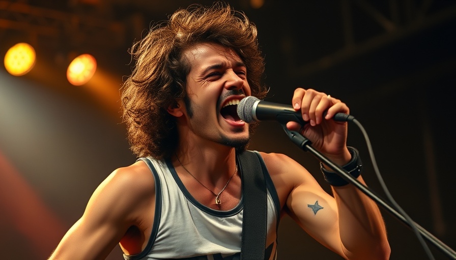 Energetic rock singer performing live, INXS Never Tear Us Apart Hottest 100.