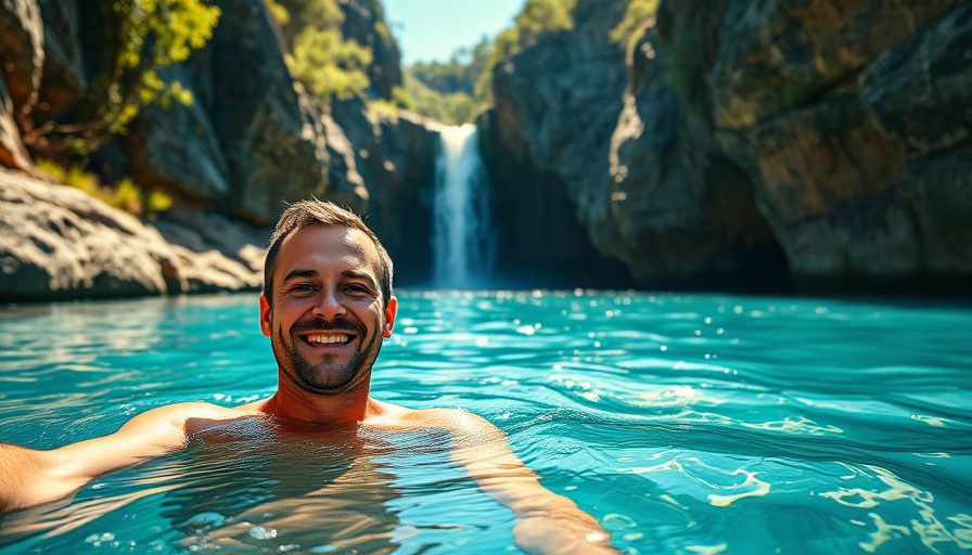 Couple enjoying glamping experience at Manning Gorge waterfall.