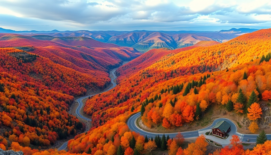 Stunning autumn view in Cottonwood Canyons with winding roads.