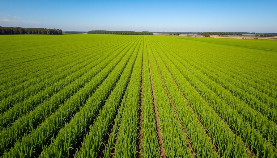 Lush crop field with cost-effective conservation methods, Colorado River.