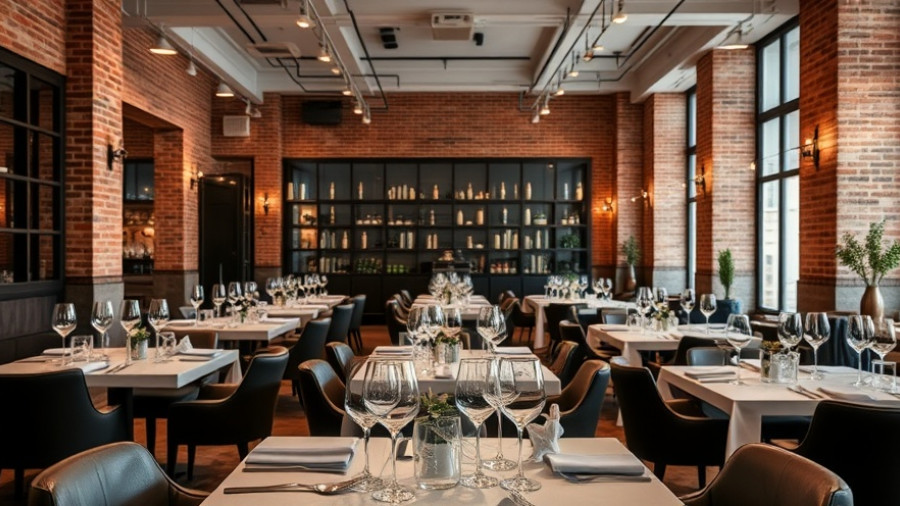 Modern dining space set for Salt Lake City wine dinners, elegant ambiance.