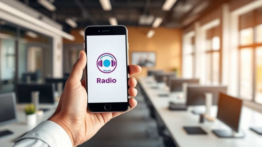 Mobile app for news radio in office setting impacts local weather events