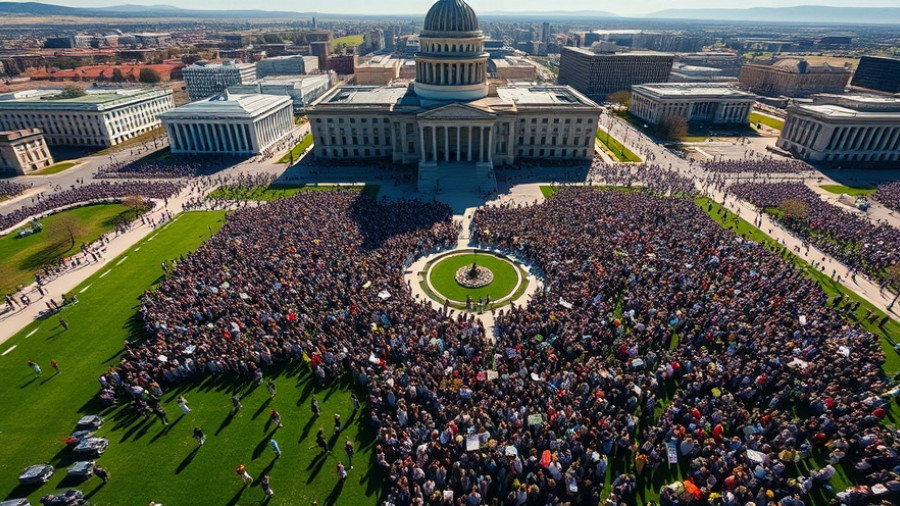 Aerial view of protest at Utah's Capitol Building, Utah's Morning News.