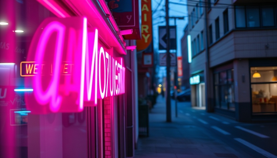 Vibrant neon sign with pink letters in Salt Lake City.