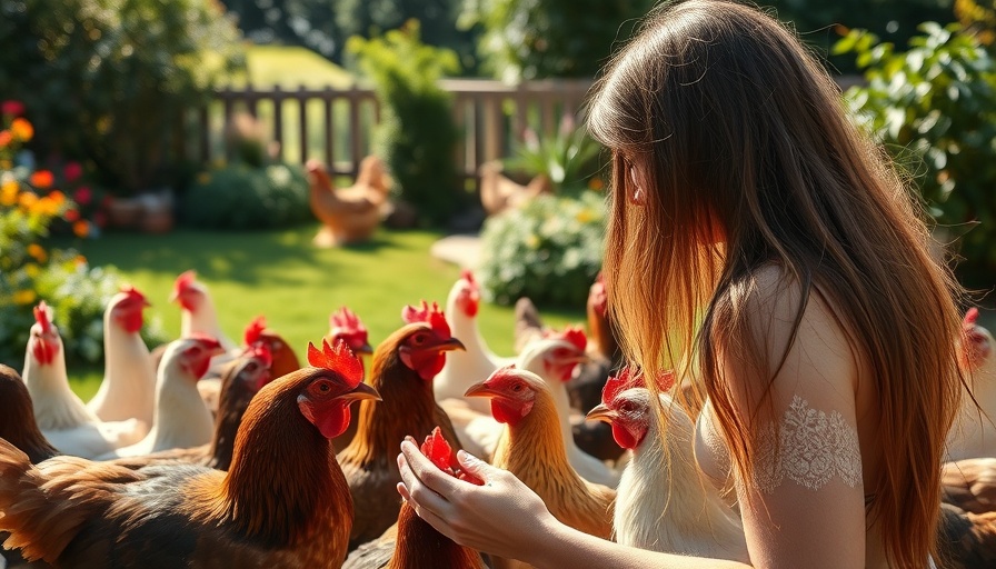 Feeding chickens in a sunny backyard, Backyard Farming Rooster Crisis.