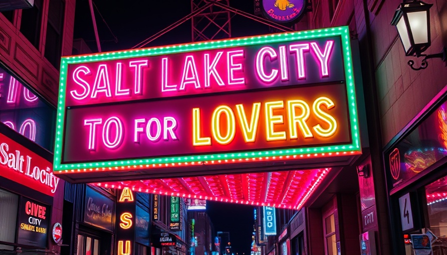 Neon sign saying 'Salt Lake City is for Lovers' vibrant glow
