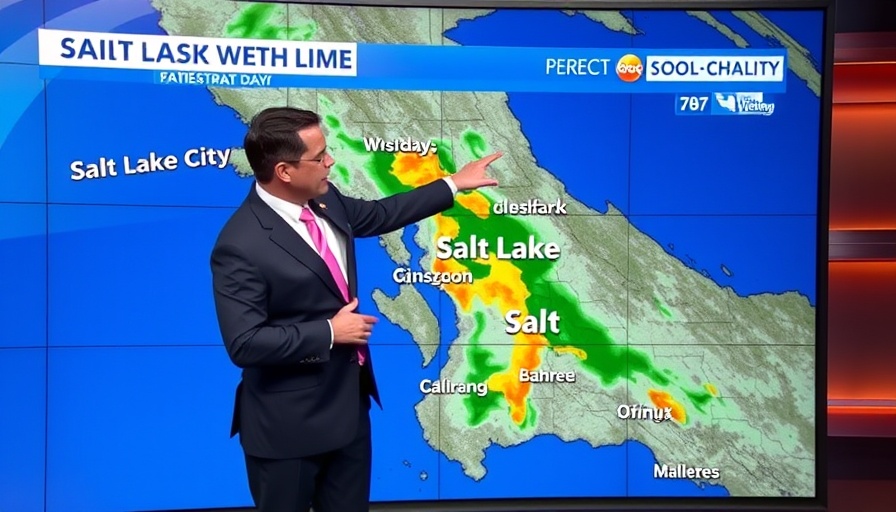 Weather presenter explains Salt Lake City summer heat and air quality map.