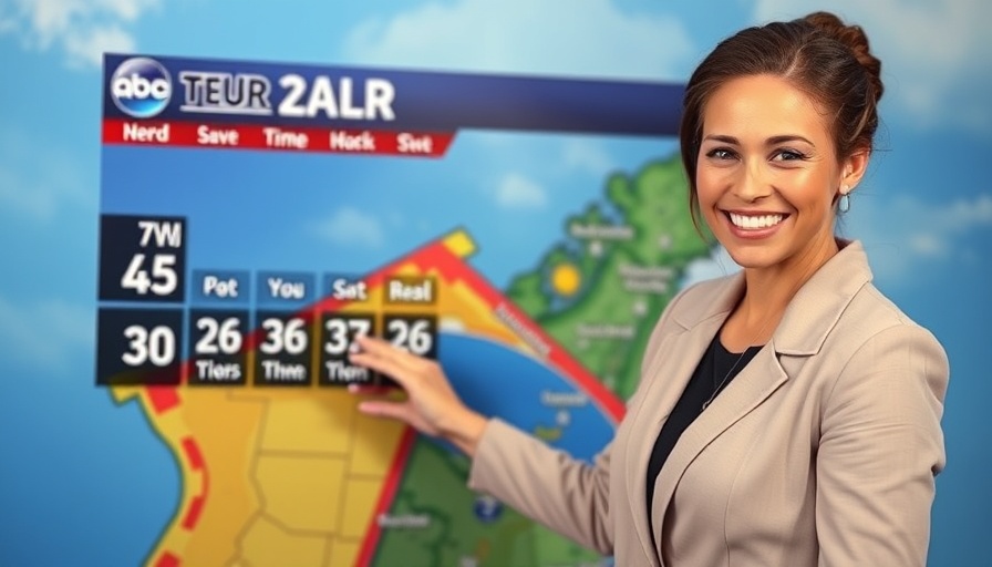 Utah summer weather forecast displayed by a weather reporter.