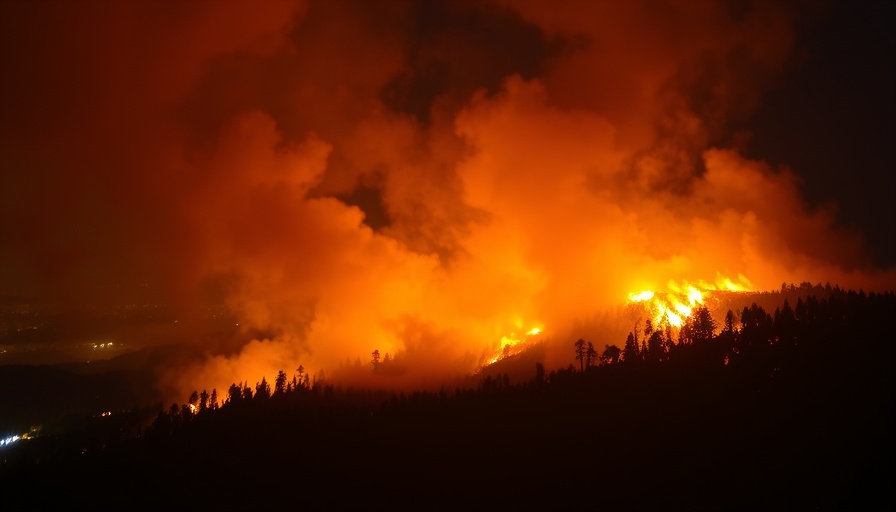 Vivid scene of Willard Peak Fire in North Ogden, nighttime landscape.