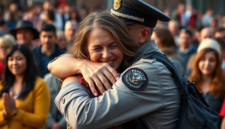 Utah officers honored in emotional hug ceremony outdoors.