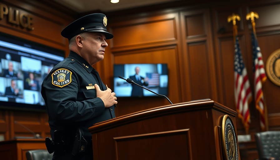 Tremonton's Fallen Officers ceremony with police speech at podium