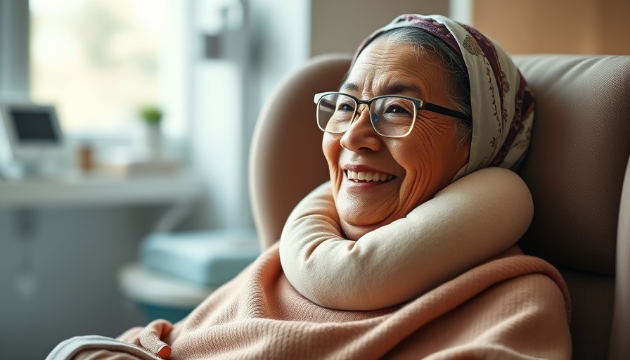 Elderly woman in a hospital, showcasing tattoo-free option for cancer patients.