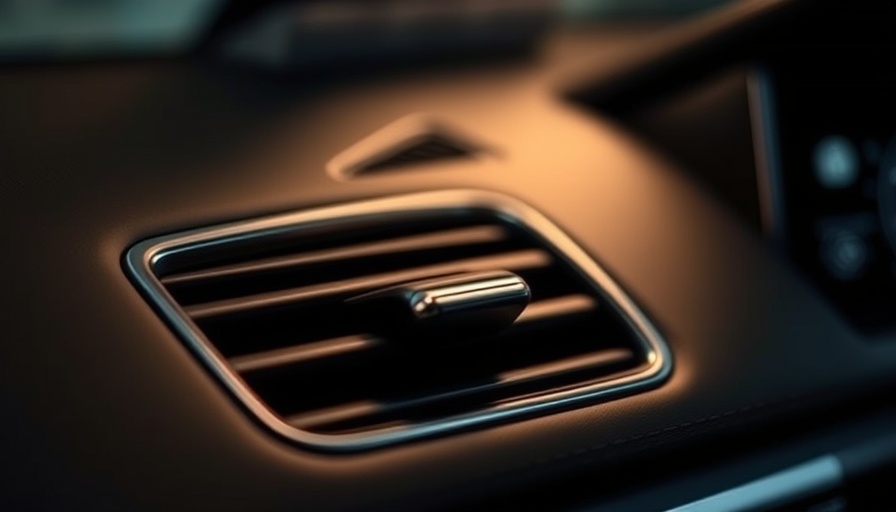 Close-up of a car interior with air vent and dashboard detailing.