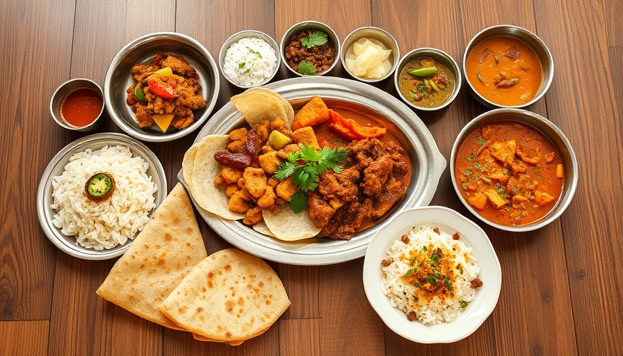 Sri Annapoorani South Jordan Indian food spread with dosa and sides.