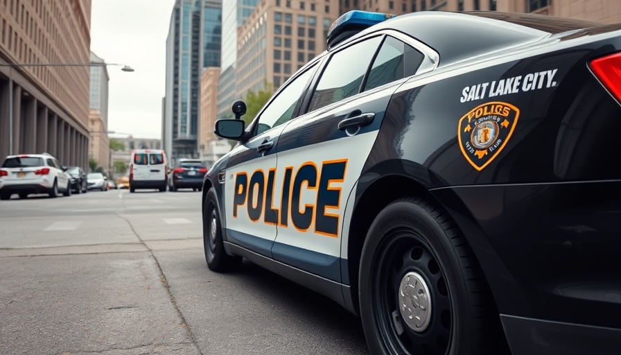 Salt Lake City police car parked on street