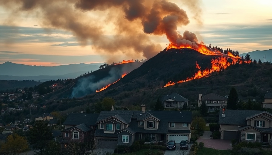Willard Peak fire risks near mountain homes with smoke and flames.