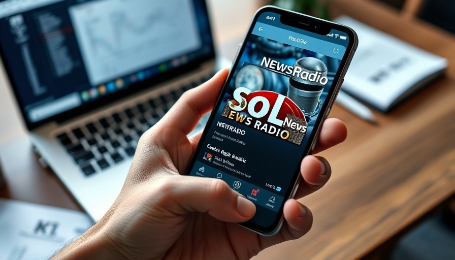 Salt Lake City Traffic Delays app promotion on a smartphone in an office setting.