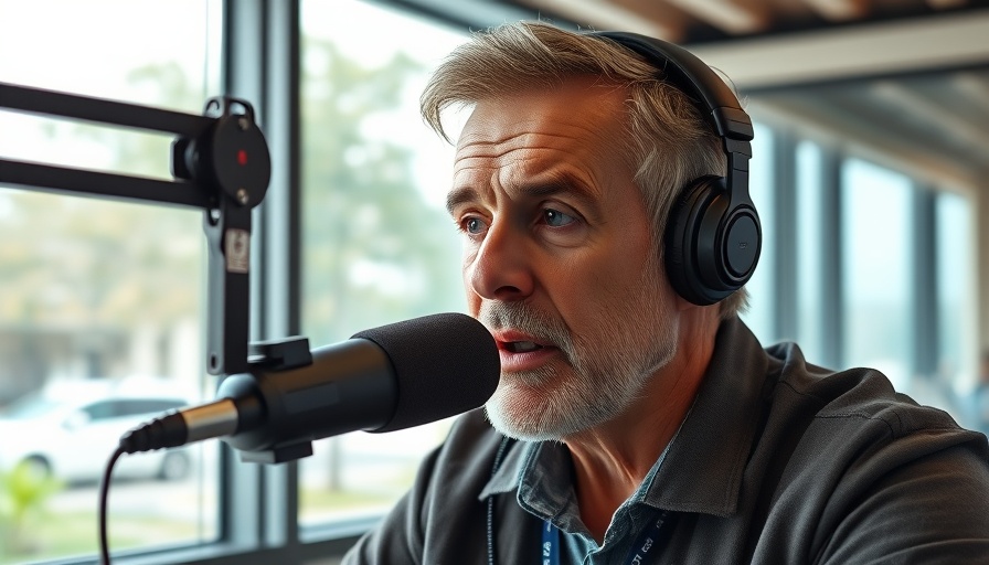 Radio host in studio discussing Salt Lake City Homeless Campus
