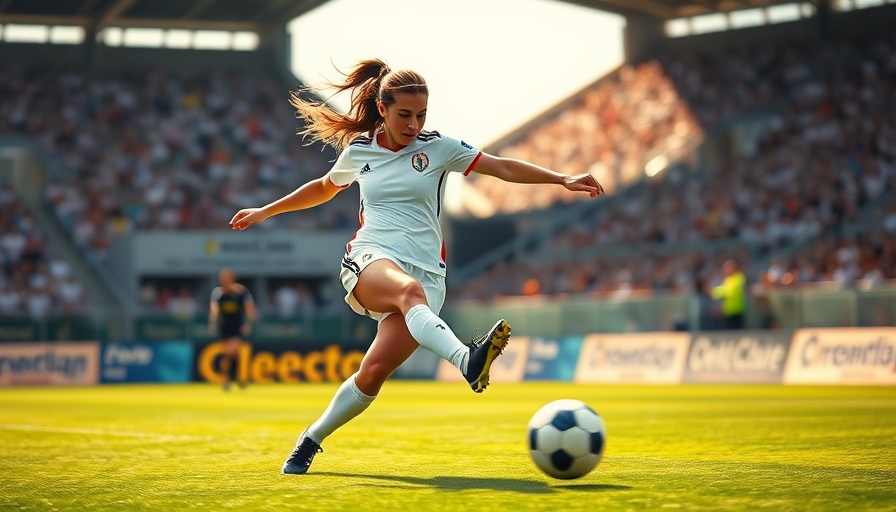 BYU soccer player kicking ball in outdoor match.